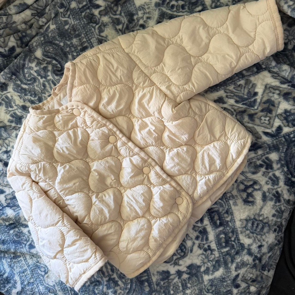 Zara baby 3-6 month quilted puffer snap button cardigan thin coat